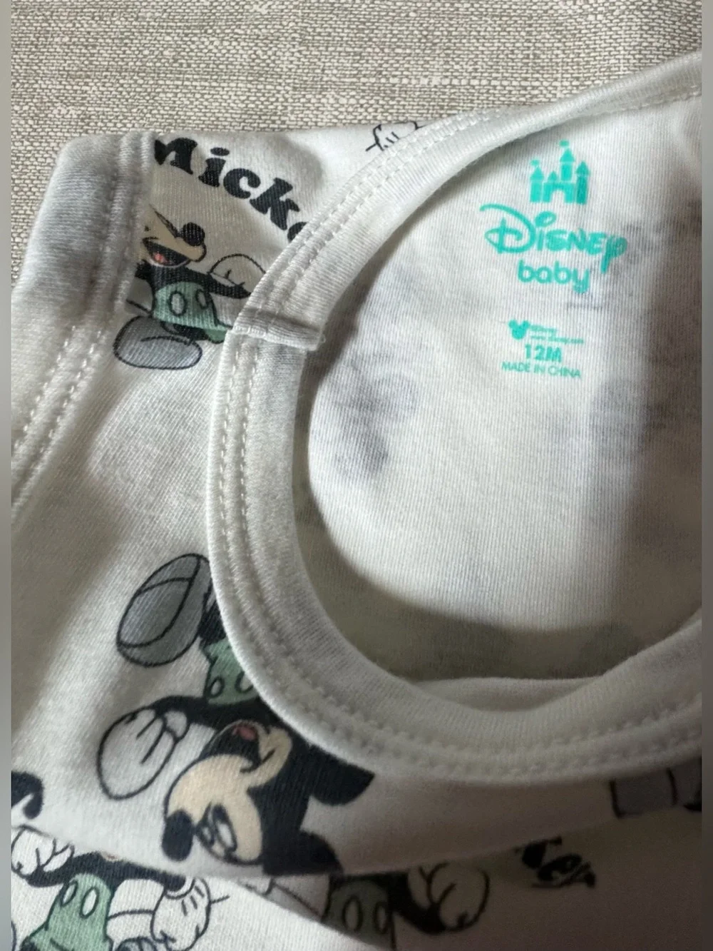 Disney Baby Mickey Green, White & Gray 5-Piece Outfit Set